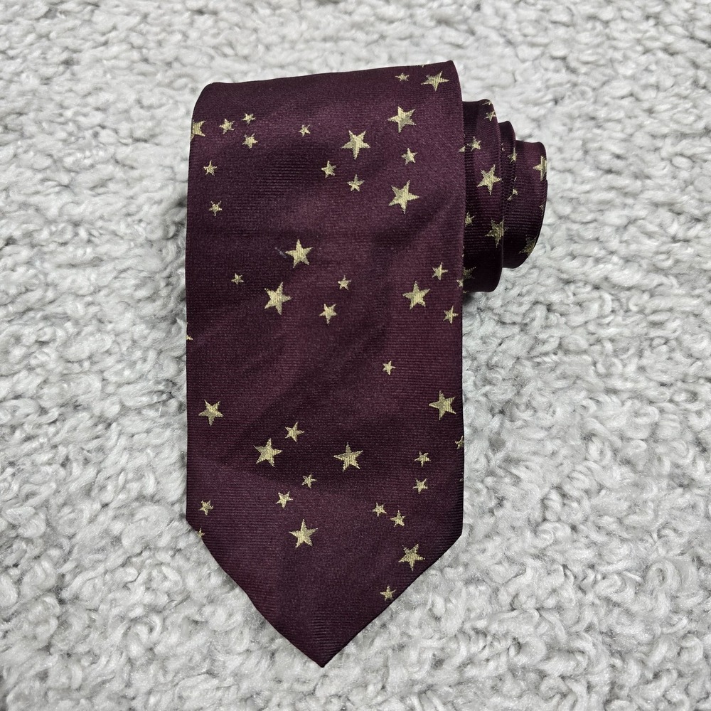 Polo Ralph Lauren Silk Tie Purple‎ Gold Star USA Made